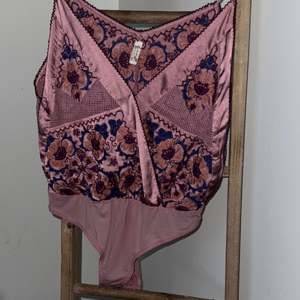 Intimately by free people Elegant Pink Floral Bodysuit